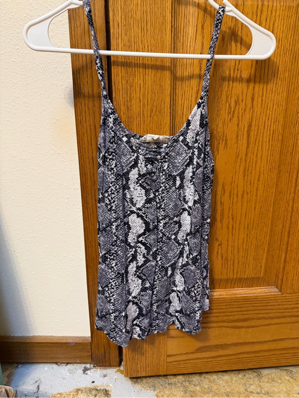 Pink Republic Snake-Print Spaghetti Strap Camisole - Black & White